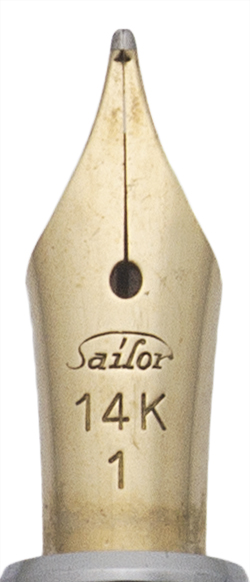 Sailor Chalana Fountain Pen - Super Slim, Brushed Steel, C/C, 14k